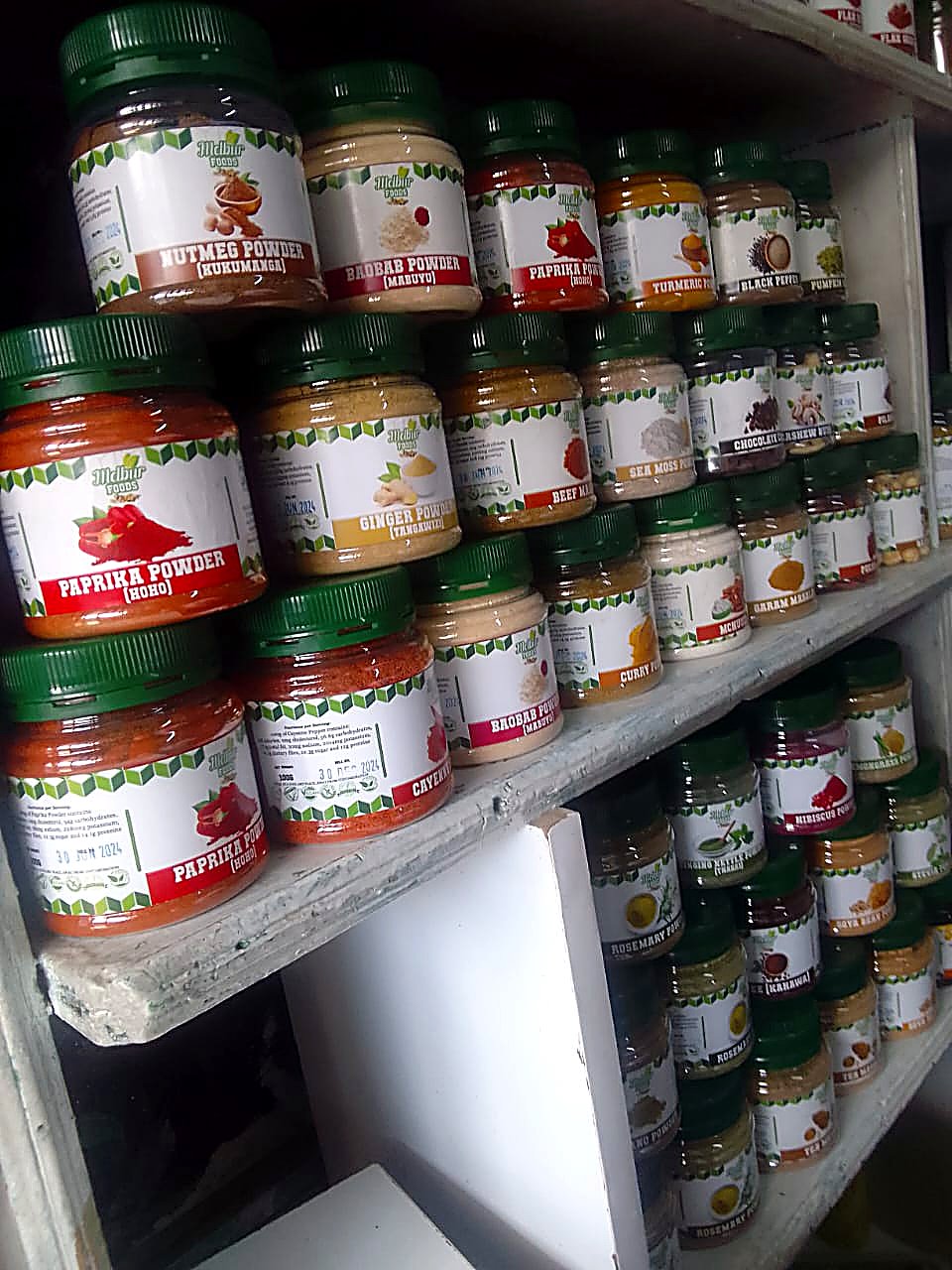 Products on display in store